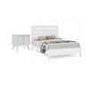 2pc King Bedroom Set, White, Bronze Wood, Nightstand