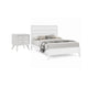 2pc King Bedroom Set, White, Bronze Wood, Nightstand