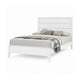 2pc King Bedroom Set, White, Bronze Wood, Nightstand