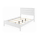 2pc King Bedroom Set, White, Bronze Wood, Nightstand