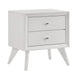 2pc King Bedroom Set, White, Bronze Wood, Nightstand