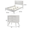 2pc King Bedroom Set, White, Bronze Wood, Nightstand