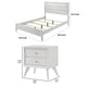 2pc King Bedroom Set, White, Bronze Wood, Nightstand