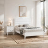 2pc King Bedroom Set, White, Bronze Wood, Nightstand