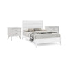 3pc King Bedroom Set, White, Bronze Wood, 2 Nightstands