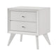 3pc King Bedroom Set, White, Bronze Wood, 2 Nightstands