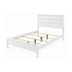 3pc King Bedroom Set, White, Bronze Wood, 2 Nightstands