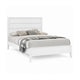 3pc King Bedroom Set, White, Bronze Wood, 2 Nightstands
