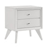 3pc King Bedroom Set, White, Bronze Wood, 2 Nightstands