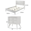 3pc King Bedroom Set, White, Bronze Wood, 2 Nightstands