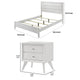 3pc King Bedroom Set, White, Bronze Wood, 2 Nightstands