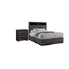 2pc King Bedroom Set | Gray | Black Wood | Nightst&