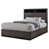 2pc King Bedroom Set | Gray | Black Wood | Nightst&
