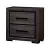 2pc King Bedroom Set | Gray | Black Wood | Nightst&