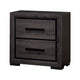 2pc King Bedroom Set | Gray | Black Wood | Nightst&
