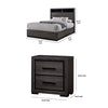 2pc King Bedroom Set | Gray | Black Wood | Nightst&