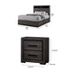 2pc King Bedroom Set | Gray | Black Wood | Nightst&