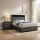 2pc King Bedroom Set | Gray | Black Wood | Nightst&