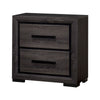 3pc King Bedroom Set, Gray, Black Wood, 2 Nightstands