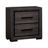 3pc King Bedroom Set, Gray, Black Wood, 2 Nightstands
