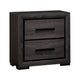 3pc King Bedroom Set, Gray, Black Wood, 2 Nightstands