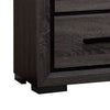 3pc King Bedroom Set, Gray, Black Wood, 2 Nightstands