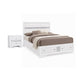 2pc King Bedroom Set, Black, White Wood, Nightstand