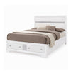 2pc King Bedroom Set, Black, White Wood, Nightstand