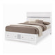 2pc King Bedroom Set, Black, White Wood, Nightstand