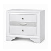 2pc King Bedroom Set, Black, White Wood, Nightstand