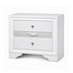 2pc King Bedroom Set, Black, White Wood, Nightstand