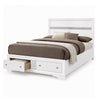 2pc King Bedroom Set, Black, White Wood, Nightstand