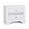 2pc King Bedroom Set, Black, White Wood, Nightstand