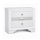2pc King Bedroom Set, Black, White Wood, Nightstand