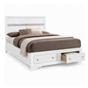 2pc King Bedroom Set, Black, White Wood, Nightstand