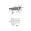 2pc King Bedroom Set, Black, White Wood, Nightstand