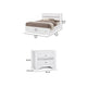 2pc King Bedroom Set, Black, White Wood, Nightstand