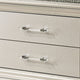 3pc King Bedroom Set, Pearl White, White, Clear, Silver Wood, 2 Nightstands