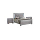 3pc King Bedroom Set, Gray Wood, 2 Nightstands