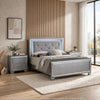 3pc King Bedroom Set, Gray Wood, 2 Nightstands