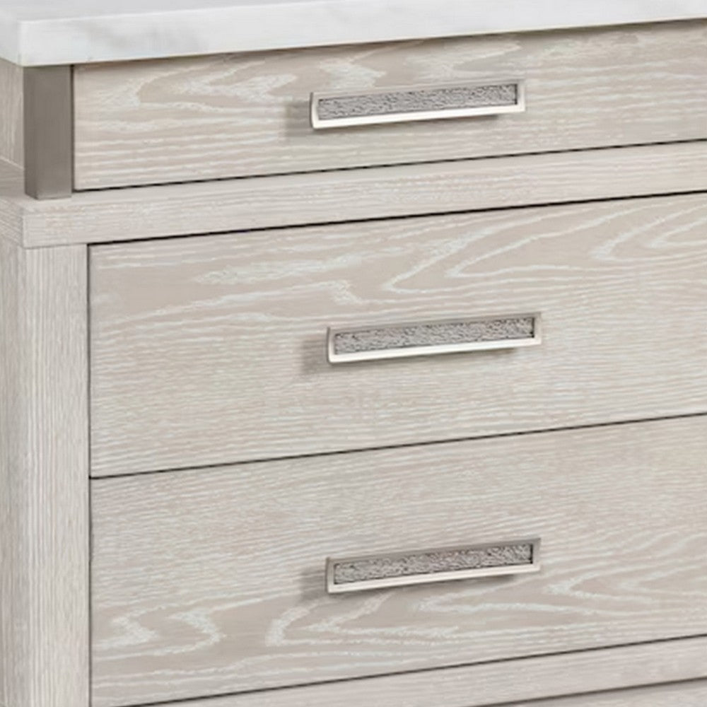 3pc King Bedroom Set, Weathered Gray, Gray, White, Silver Wood, 2 Nightstands
