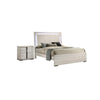 2pc King Bedroom Set | White Wash | Chrome | Nightst&