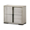2pc King Bedroom Set | White Wash | Chrome | Nightst&