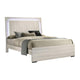 3pc King Bedroom Set, White Wash, Chrome, 2 Nightstands