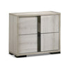 3pc King Bedroom Set, White Wash, Chrome, 2 Nightstands