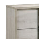 3pc King Bedroom Set, White Wash, Chrome, 2 Nightstands