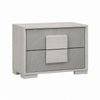 3pc King Bedroom Set, White Wash, Stone Gray, 2 Nightstands