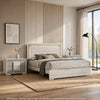 3pc King Bedroom Set, White Wash, Stone Gray, 2 Nightstands