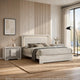 3pc King Bedroom Set, White Wash, Stone Gray, 2 Nightstands