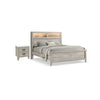 2pc King Bedroom Set | White Wash | Black Wood | Nightst&